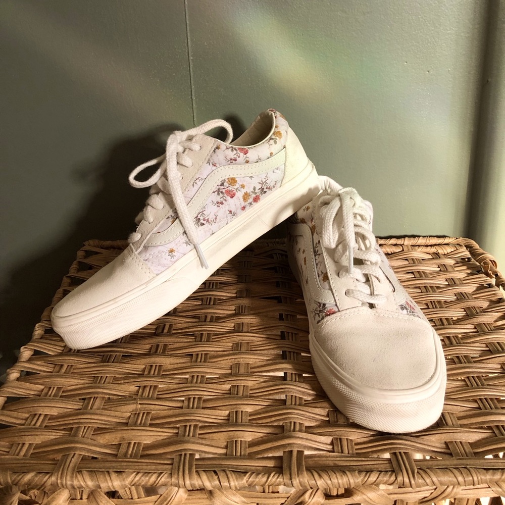 Vans VINTAGE OLD SKOOL SHOE Floral Marshmallow Size 7.5